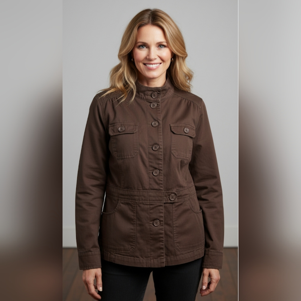 Lady Hathaway brown buttoned jacket/ blazer, size XL